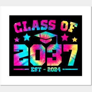 Class Of 2037 Grow With Me First Day Of School Tie Dye Posters and Art